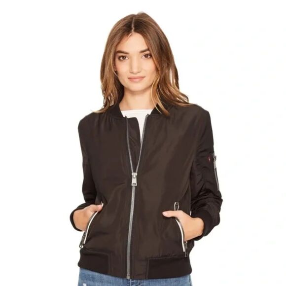 Black Levi's Bomber-Style Windbreaker with Utility Detailing - Picture 11 of 11